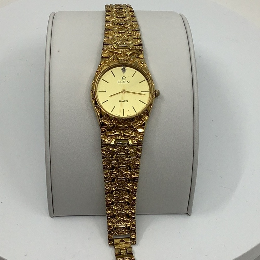 Vintage Elgin ladies Gold Nugget (Gold Tone)7”